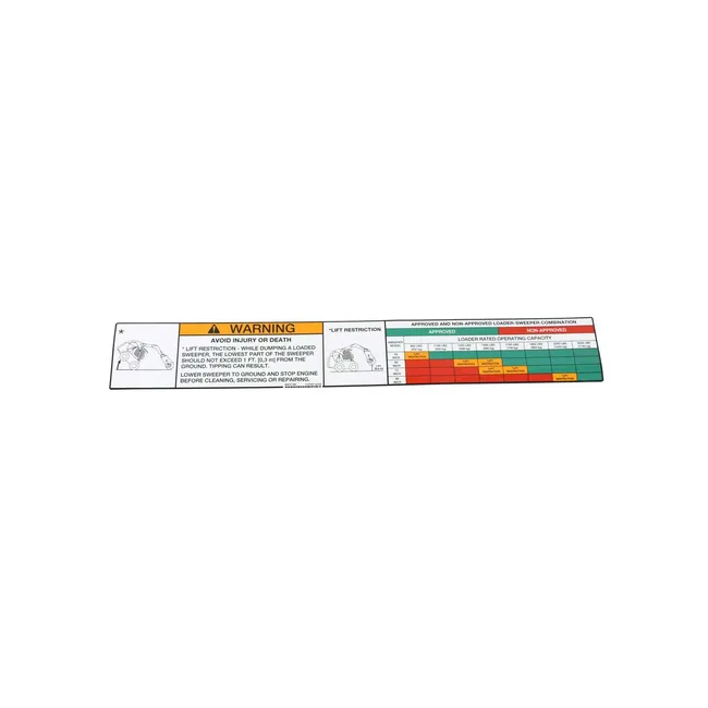 Bobcat 7127607 Warning Decal for Sweeper, 7127607