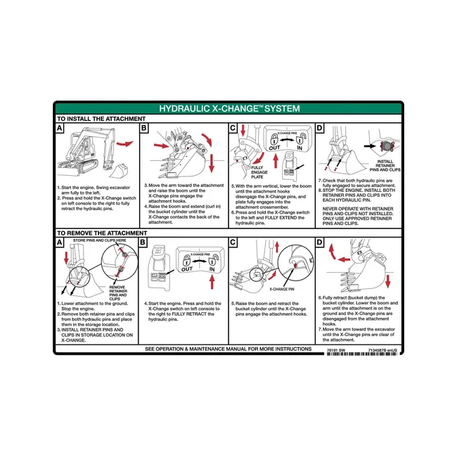 Bobcat 7134587 X-Change Decal for Excavators, 7134587