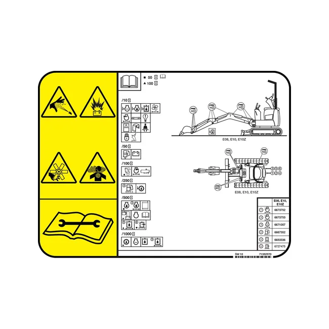 Bobcat 7135257 Service Decal for Excavators, 7135257