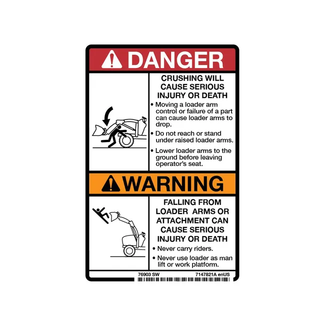 Bobcat 7147821 Danger Decal for Compact Tractor, 7147821