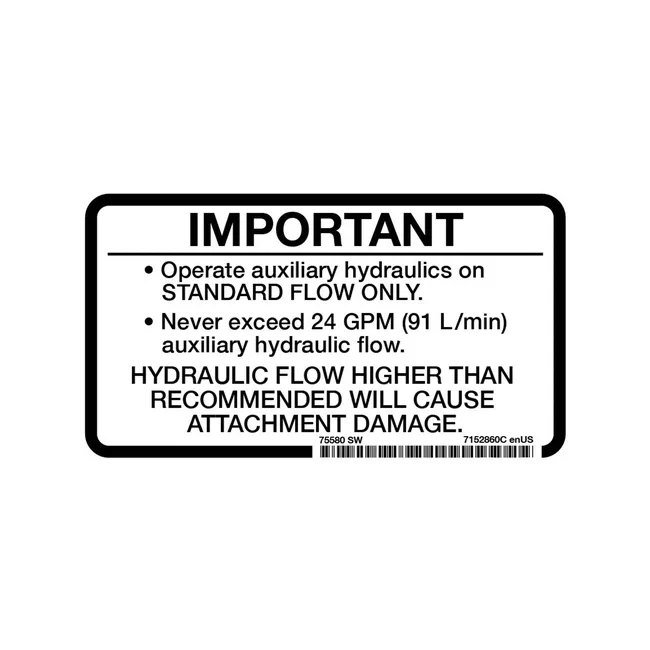 Bobcat 7152860 Flow Max Decal, 7152860