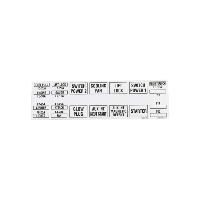 Bobcat 7157317 Fuse/Relay Decal, 7157317