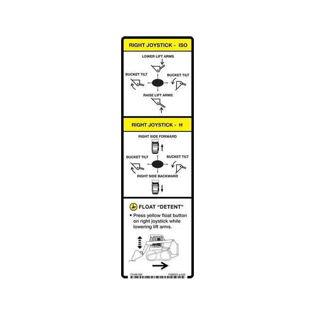 Bobcat 7168023 Control Decal, 7168023