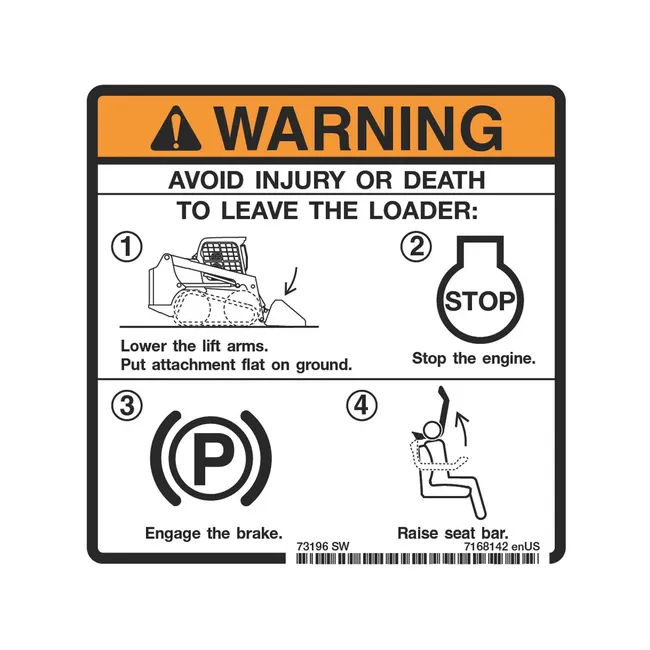 Bobcat 7168142 Warning Decal, 7168142