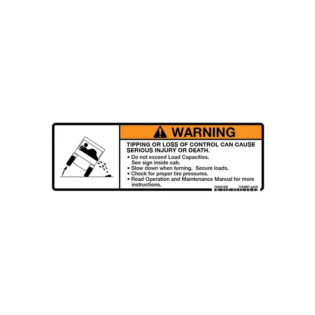 Bobcat 7183987 Warning Decal, 7183987