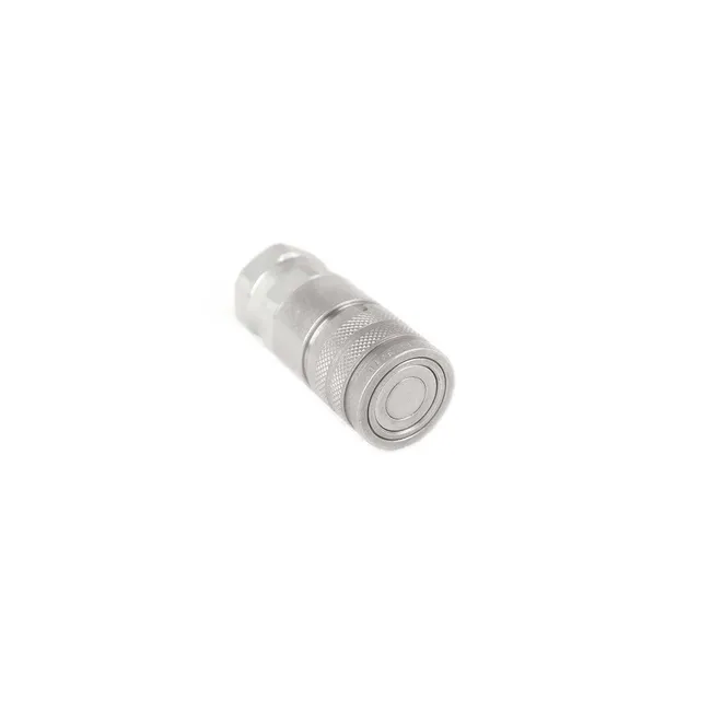 Bobcat 7246790 Female Flat Face Hydraulic Coupler, 1/2" BODY, 3/4" SAE/ORB THREAD, 7246790