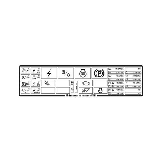Bobcat 7300643 Fuse Replay Decal, 7300643