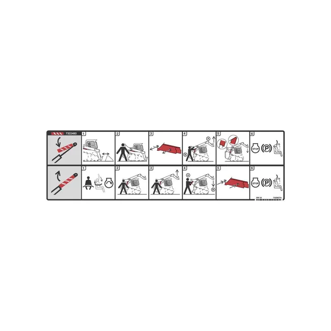 Bobcat 7323627 Lift Arm Support Decal for Loaders, 7323627