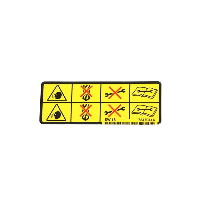 Bobcat 7347041 Warning Decal for Loaders, Compact Wheel Loader, Excavators, and Attachments, 7347041