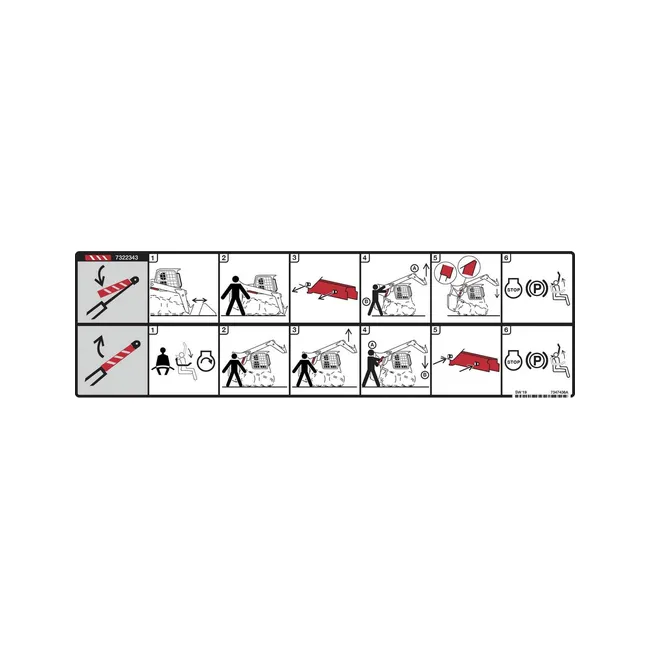 Bobcat 7347436 Lift Arm Support Decal, 7347436