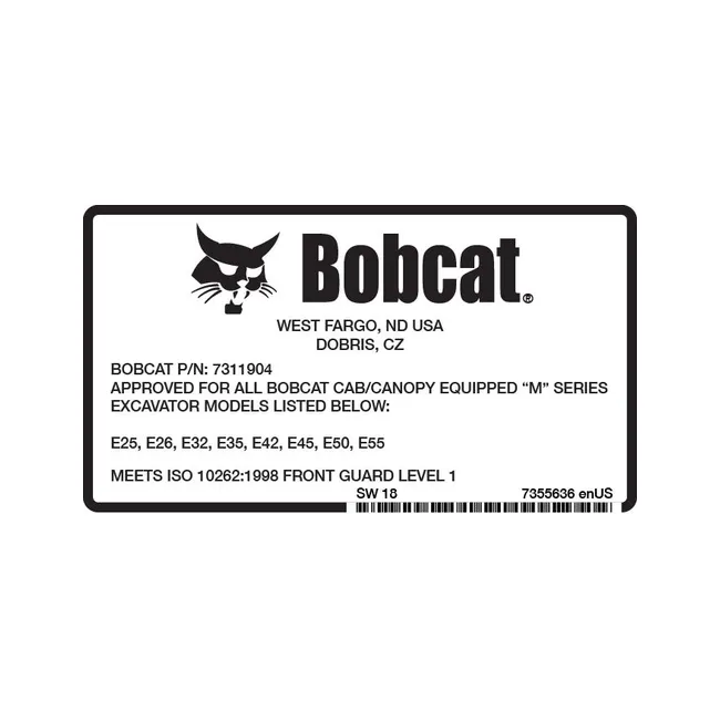 Bobcat 7355636 Special Application Decal, 7355636