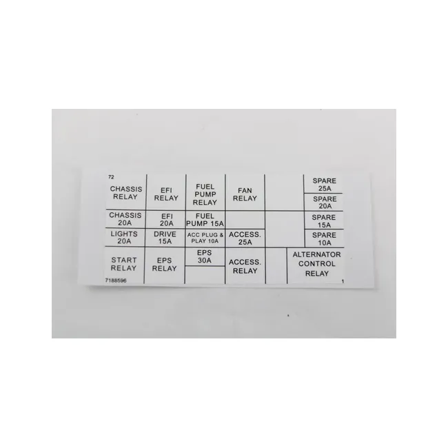 Bobcat 7360989 Fuse Relay Decal, 7360989
