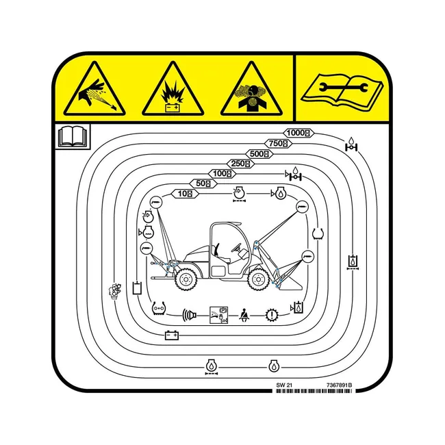 Bobcat 7367891 Service Decal for Toolcat™ Work Machines, 7367891