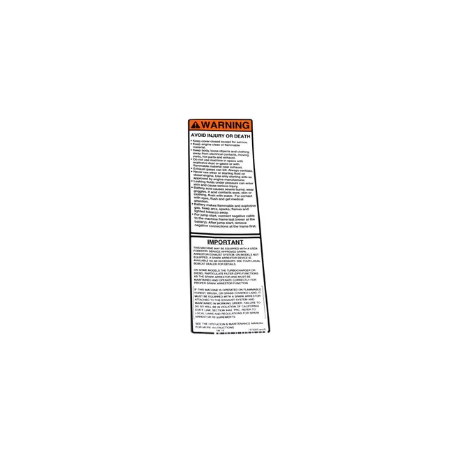 Bobcat 7375203 Warning Decal for Tractors, 7375203