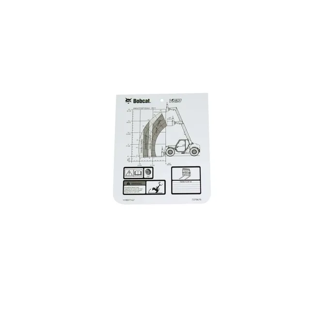 Bobcat 7379676 VersaHandler Load Chart, 7379676