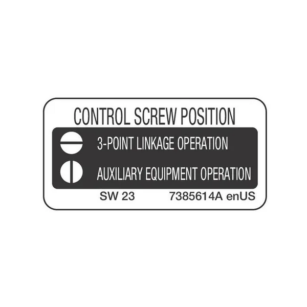 Bobcat 7385614 Control Screw Position Decal, 7385614