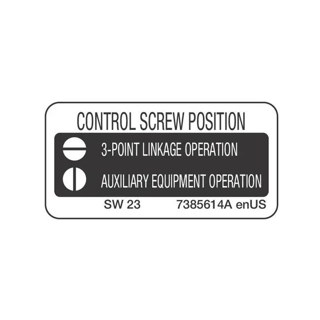 Bobcat 7385614 Control Screw Position Decal, 7385614
